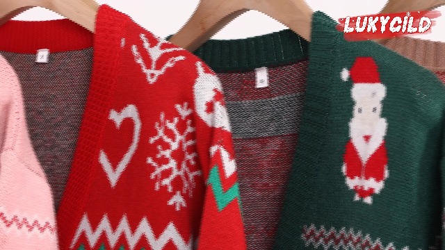 LUKYCILD Ugly Christmas Cardigan Sweaters for Women Button Down